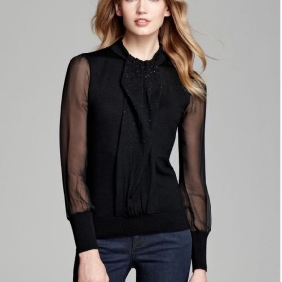 Tory Burch Sweaters - Tory Burch Abitha Silk &Merino Embellished Sweater